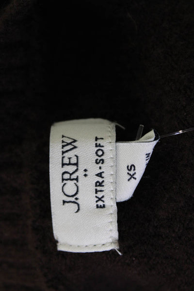 J Crew Unisex Cardigan Brown Crew Neck Button Merino Blend Size XS