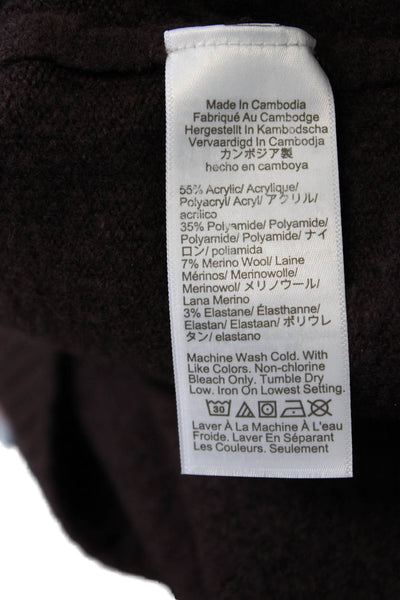 J Crew Unisex Cardigan Brown Crew Neck Button Merino Blend Size XS