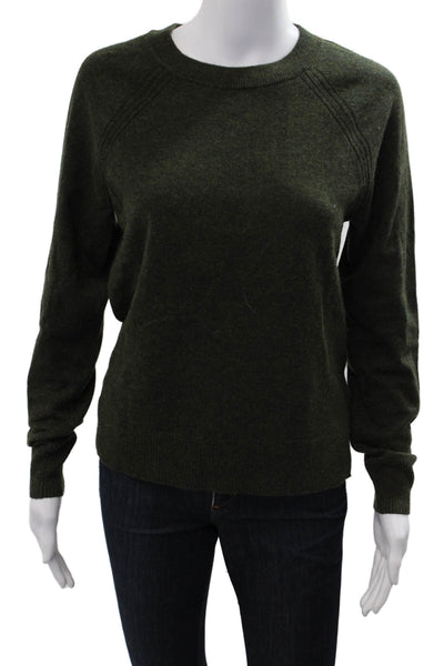 J Crew Unisex Pullover Crew Neck Long Sleeve Army Green Cotton Wool Size XS