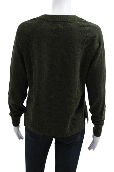J Crew Unisex Pullover Crew Neck Long Sleeve Army Green Cotton Wool Size XS