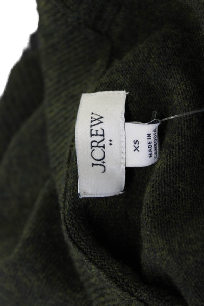 J Crew Unisex Pullover Crew Neck Long Sleeve Army Green Cotton Wool Size XS