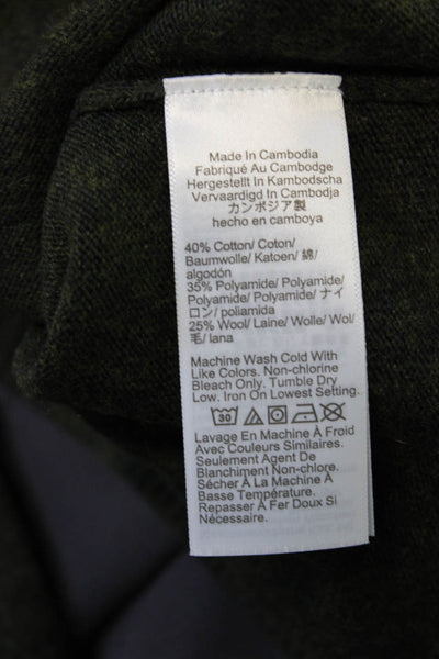 J Crew Unisex Pullover Crew Neck Long Sleeve Army Green Cotton Wool Size XS