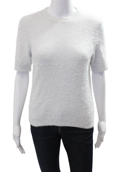 J Crew Unisex White Pullover Sweater Crew Neck Short Sleeve Size S
