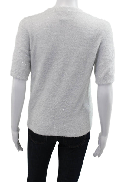 J Crew Unisex White Pullover Sweater Crew Neck Short Sleeve Size S
