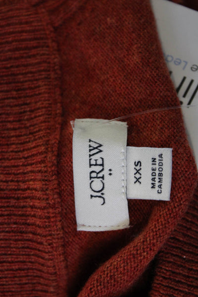 J Crew Women Orange Crew Neck Pullover Sweater Long Sleeve Cotton Wool Size XS