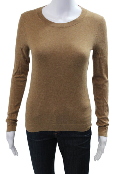 J Crew Unisex Pullover Sweater Brown Crew Neck Cotton Wool Size XS