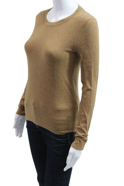 J Crew Unisex Pullover Sweater Brown Crew Neck Cotton Wool Size XS