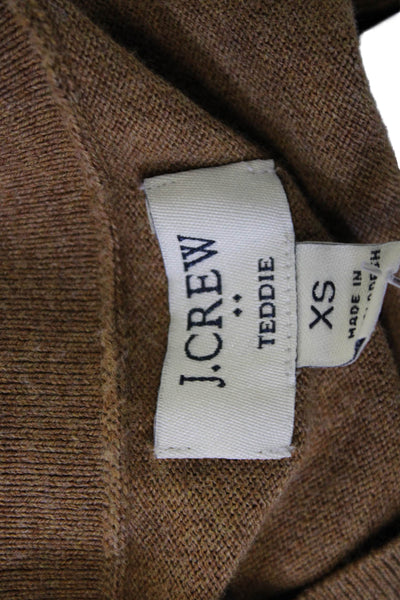 J Crew Unisex Pullover Sweater Brown Crew Neck Cotton Wool Size XS