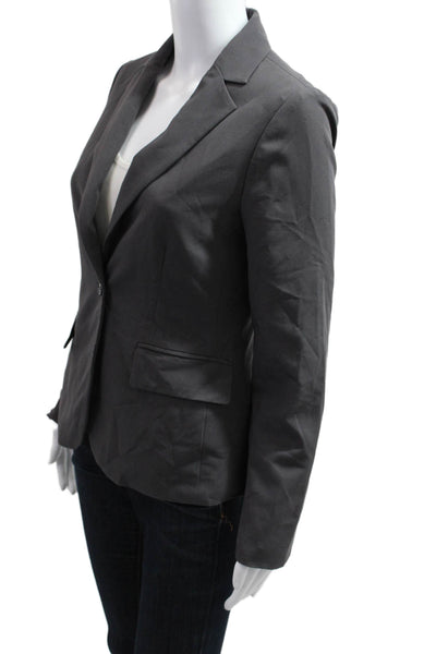 XXI Women Dark Gray Collared Polyester Button Blazer Long Sleeve Size S