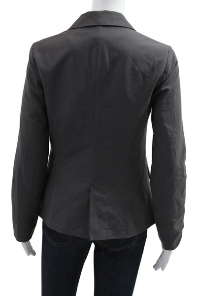 XXI Women Dark Gray Collared Polyester Button Blazer Long Sleeve Size S