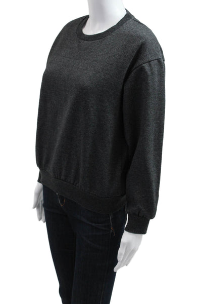 Quince Womens Pullover Sweatshirts Dark Gray Crew Neck Long Sleeve Size S