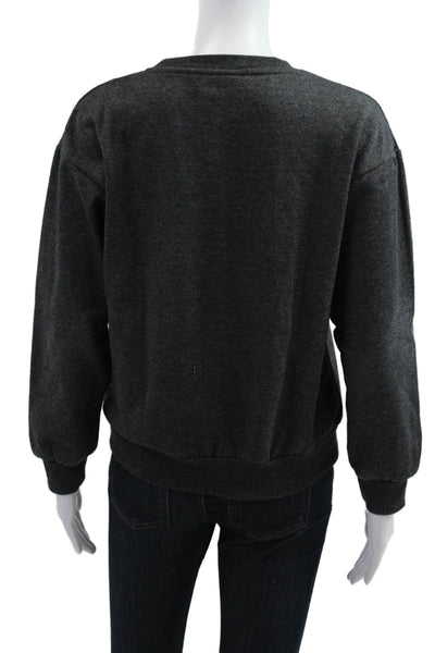 Quince Womens Pullover Sweatshirts Dark Gray Crew Neck Long Sleeve Size S