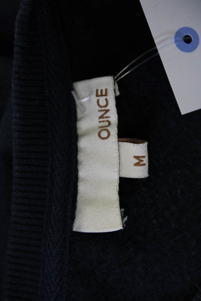 Quince Womens Pullover Sweatshirt Dark Blue Long Sleeve Crew Neck Solid Size M