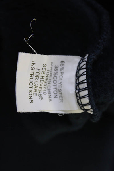 Quince Womens Pullover Sweatshirt Dark Blue Long Sleeve Crew Neck Solid Size M