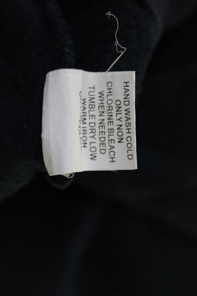 Quince Womens Pullover Sweatshirt Dark Blue Long Sleeve Crew Neck Solid Size M