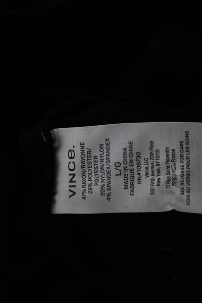 Vince Womens Sweater Dress Black Mock Neck Long Sleeve Cotton Midi Size L
