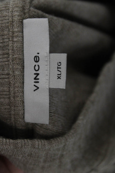 Vince Women Beige Striped Mock Neck Sweater Dress Long Sleeve Size XL