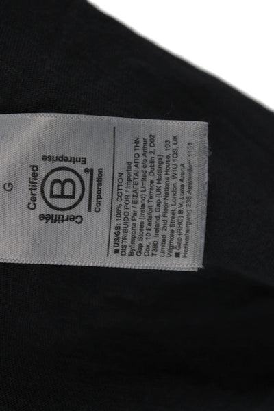 Athleta Womens Dark Gray 100% Cotton Crew Neck Short Sleeve T-Shirt Size L