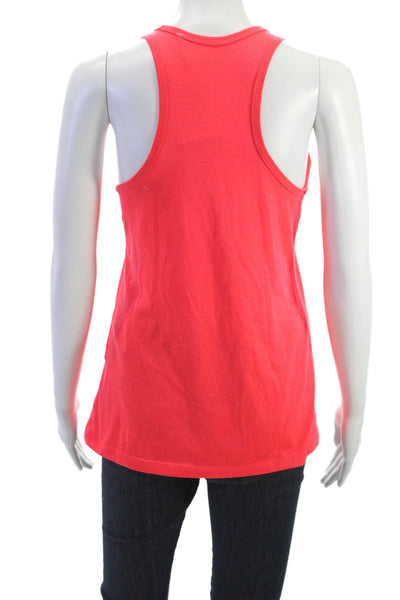 Nike Womens Basic Sleeveless Tank Red Polyester Round Neck Solid Size S