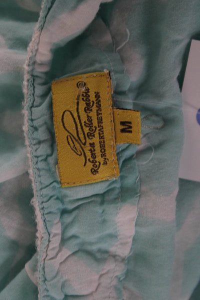 Roberta Roller Rabbit Women Light Blue V-Neck Cotton Tunic Size M