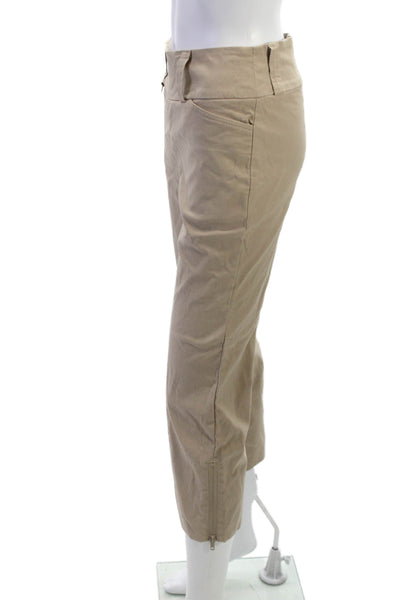 Lisette Women Cropped Khakis Beige Buckle Petite Size 4