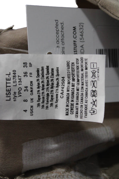 Lisette Women Cropped Khakis Beige Buckle Petite Size 4