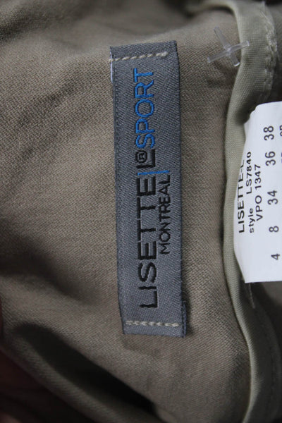 Lisette Women Cropped Khakis Beige Buckle Petite Size 4