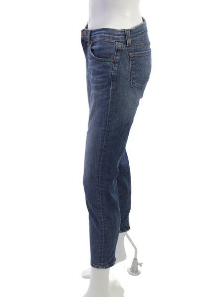 J Brand Womens Skinny Cropped Ankle Jeans Dark Blue Mid Rise Size 27