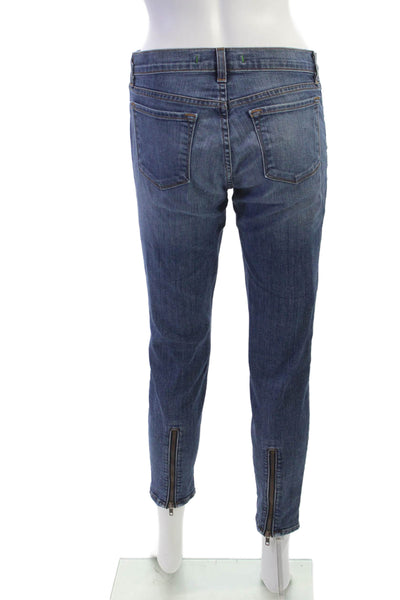 J Brand Womens Skinny Cropped Ankle Jeans Dark Blue Mid Rise Size 27