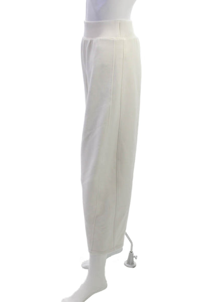 Spanx Womens Cropped Sweatpants White Polyester 24in Inseam Size XS