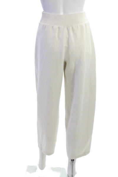Spanx Womens Cropped Sweatpants White Polyester 24in Inseam Size XS