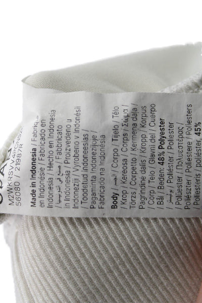 Spanx Womens Cropped Sweatpants White Polyester 24in Inseam Size XS