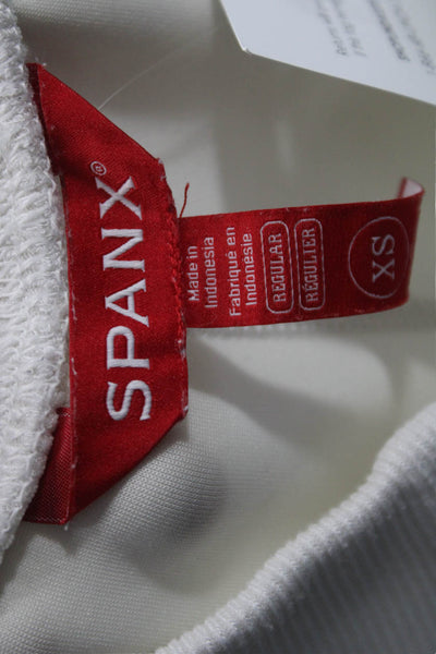 Spanx Womens Cropped Sweatpants White Polyester 24in Inseam Size XS