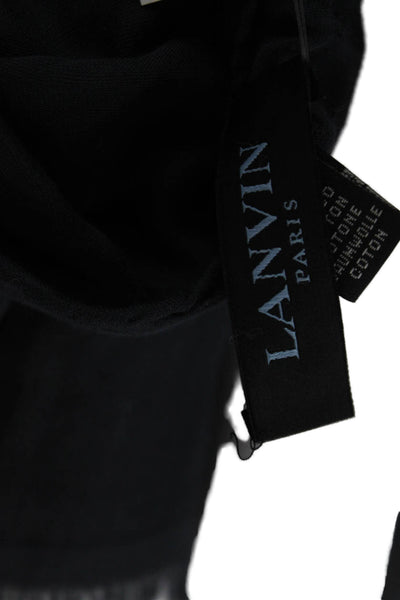 Lanvin Women's Fringe Edge Scarf Wrap Black Size 72" X 28"