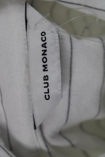 Club Monaco Women Striped Cotton Collared Button Up Shirt Long Sleeve Size S