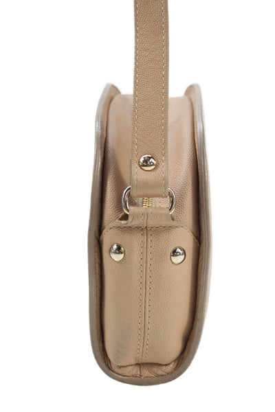 A.P.C. Womens Leather Adjustable Zip Up Shoulder Bag Beige