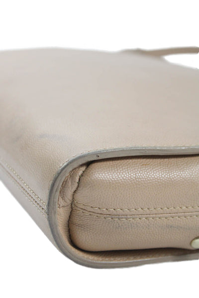 A.P.C. Womens Leather Adjustable Zip Up Shoulder Bag Beige