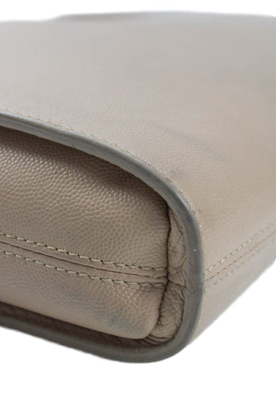 A.P.C. Womens Leather Adjustable Zip Up Shoulder Bag Beige