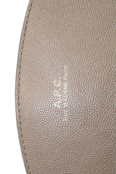 A.P.C. Womens Leather Adjustable Zip Up Shoulder Bag Beige