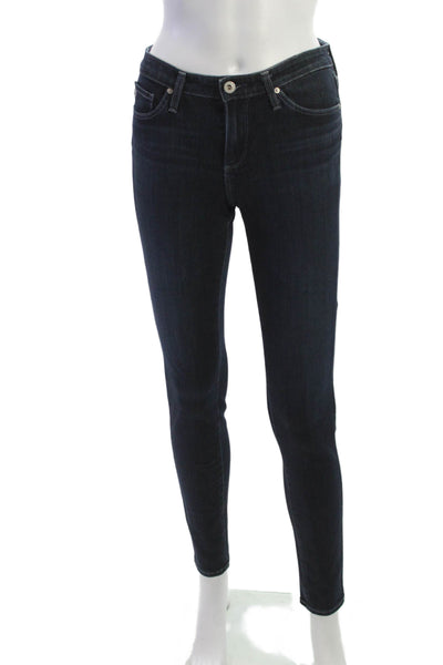AG Adriano Goldschmied Women Skinny Ankle Dark Blue Jeans Size 25
