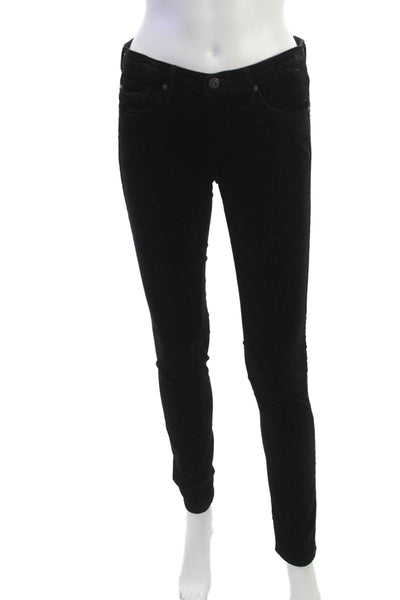 AG Adriano Goldschmied Womens Skinny Jeans Black Button Closure Size 26
