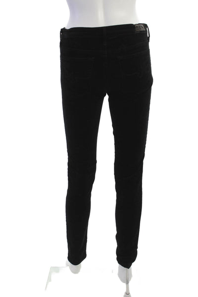 AG Adriano Goldschmied Womens Skinny Jeans Black Button Closure Size 26