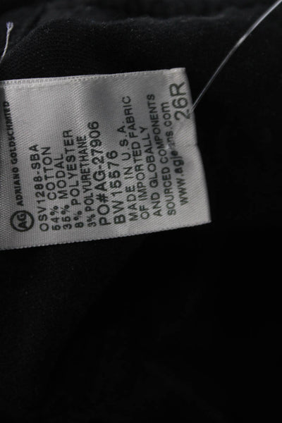 AG Adriano Goldschmied Womens Skinny Jeans Black Button Closure Size 26