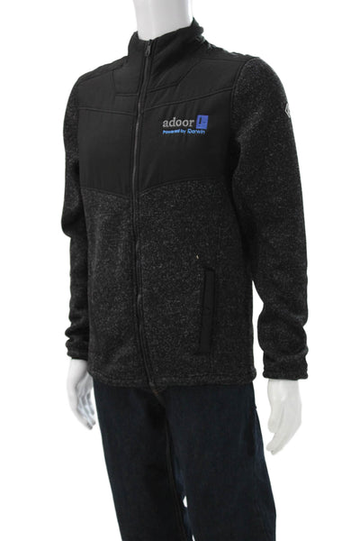 Spyder Mens Windbreaker Jacket Black Mock Neck Button Polyester Size S