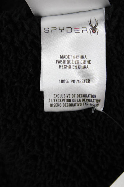 Spyder Mens Windbreaker Jacket Black Mock Neck Button Polyester Size S
