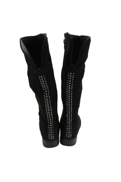 Steve Madden Womens Suede Studded Mid-Calf Boots Black Size 2M