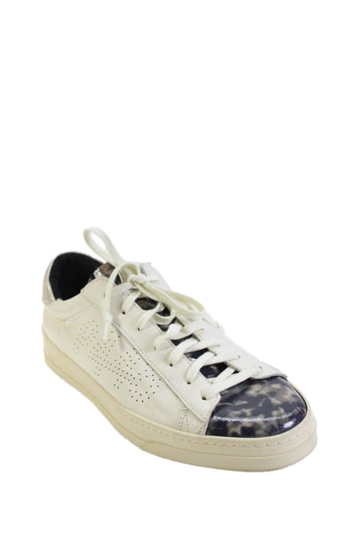 P448 Women's Leather Lace Up Trainer Sneakers White Size 42
