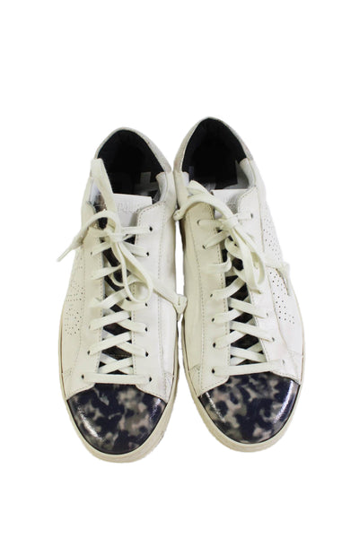 P448 Women's Leather Lace Up Trainer Sneakers White Size 42