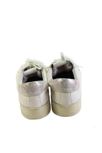 P448 Women's Leather Lace Up Trainer Sneakers White Size 42