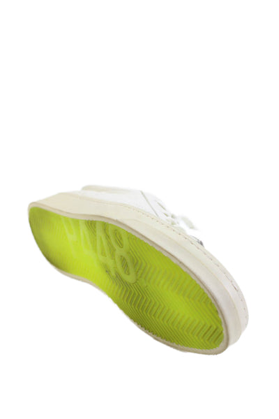 P448 Women's Leather Lace Up Trainer Sneakers White Size 42